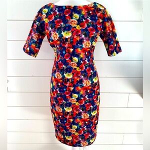 Carmen Marc Valvo womens XS mini dress cottagecore 3/4 sleeve zip back pull on